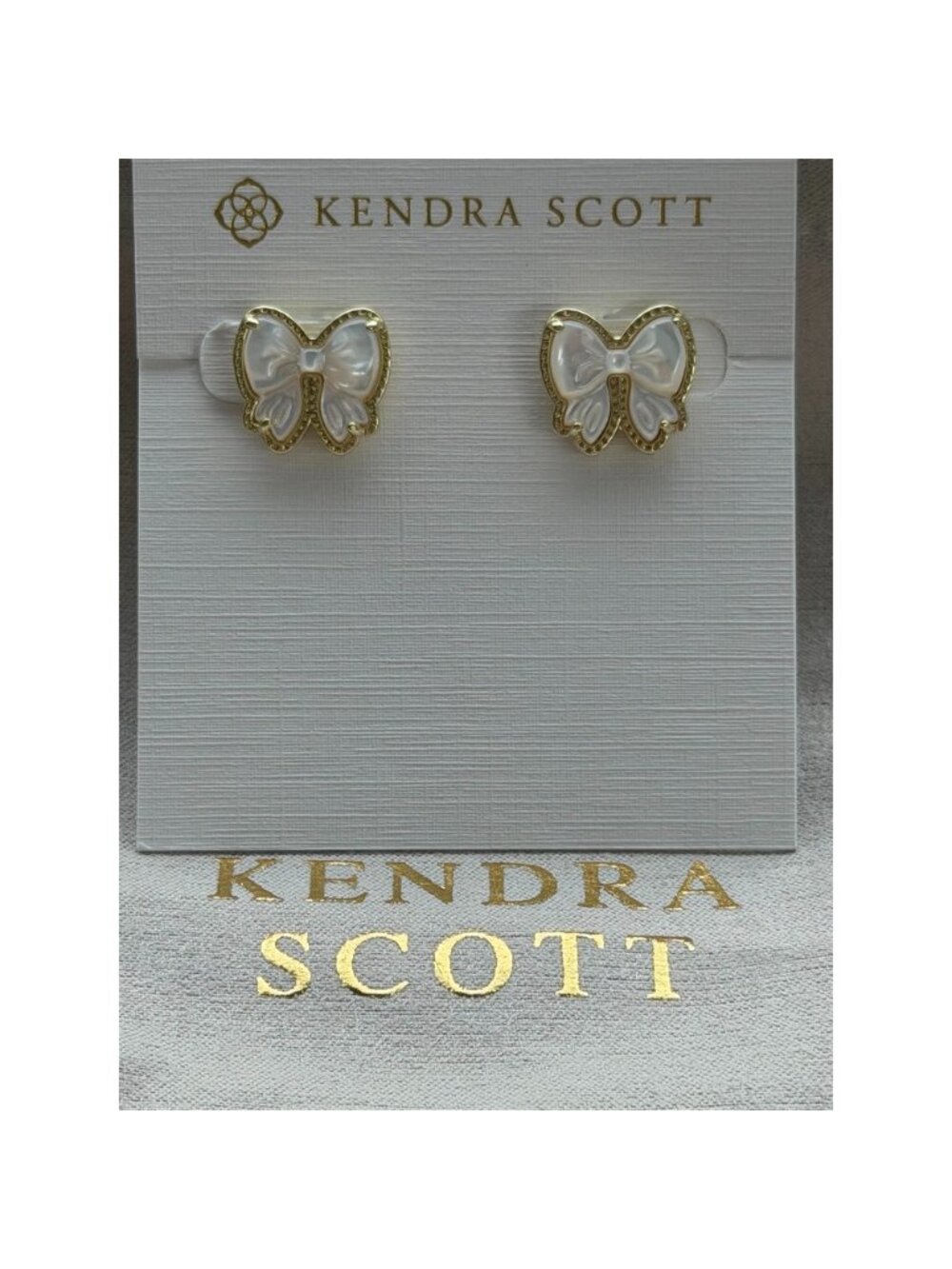 Kendra Scott white bow earrings